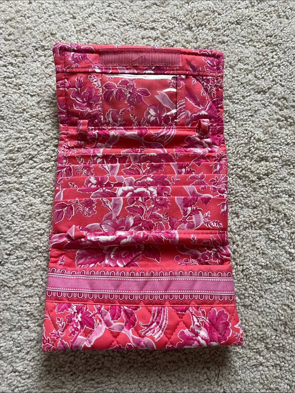 Vera Bradley Quilted Floral Trifold Wallet - Hot Pink Mix